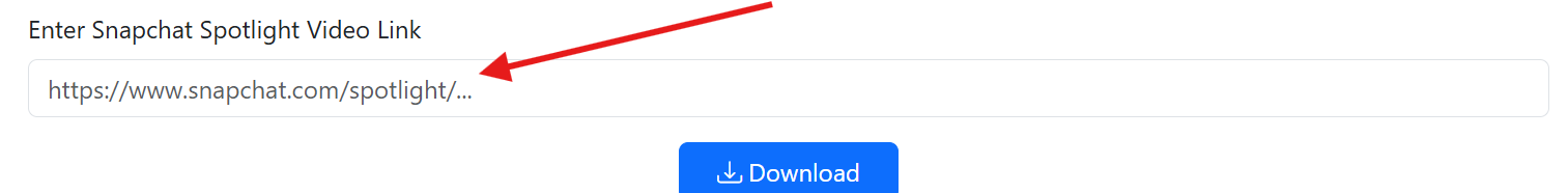 Image of the Snapchat video downloader tool interface